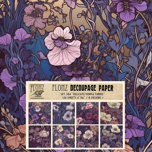 Vista 3 de Decoupage - Paquete de papel (24 hojas de 6 x 6 pulgadas), rosas doradas: delicadas rosas doradas y perlas que adornan un lienzo azul medianoche