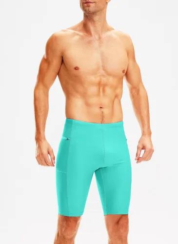 Vista 2 de Pudolla Men's Swim Jammers with Zipper Pockets Durable Athletic Swimsuit Shorts for Men Lap Swimming Training Competition