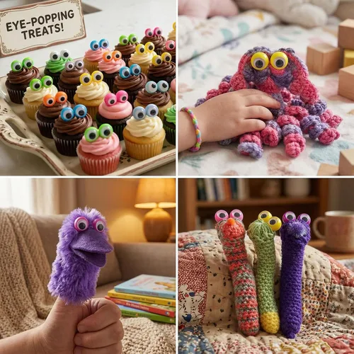 Vista 7 de 3 Otters Marionetas de dedo para niños pequeños, anillos Googly Eye On para niños, recuerdos de fiesta, premios escolares, bolsas de regalo