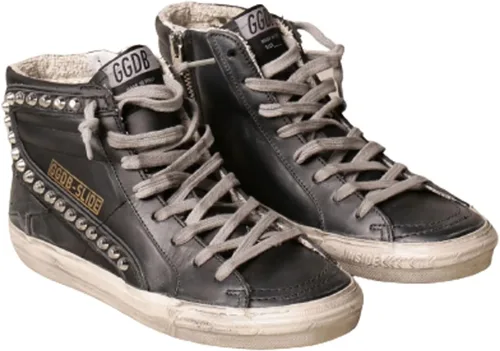 Vista 2 de Golden Goose Slide Classic Leather Upper Studs Womens Distressed Sneakers