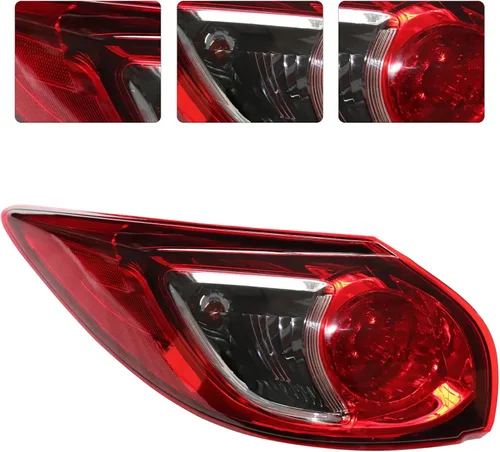 Vista 2 de Para 2013 2014 2015 2016Mazda CX-5 Luz trasera halógena izquierda lado conductor rojo carcasa roja y lente humo