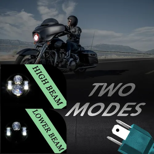 Vista 6 de SKTYANTS Faro delantero de motocicleta de 7 pulgadas LED rojo Faro de motocicleta proyector compatible con Touring Street Electra Glide Road King