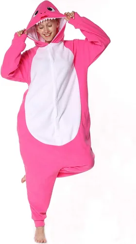 Vista 3 de Pijama unisex para adultos, disfraz de tiburón azul de animal