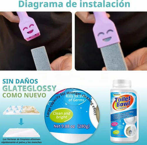 Vista 3 de Piedra pómez para limpieza de inodoros, limpia poderosamente anillos de agua dura, acumulación de calcio y manchas, adecuada para limpiar inodoros