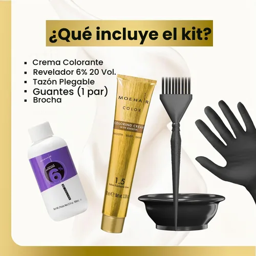 Vista 4 de MOEHAIR Kit de coloración para el cabello Color permanente para el 5NN (marrón claro intenso)
