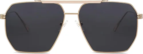 Vista 3 de SOJOS Gafas de sol polarizadas cuadradas retro de gran tamaño para mujeres y hombres, estilo vintage, UV400, gafas de sol clásicas grandes de metal