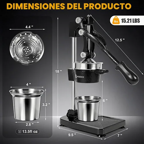 Vista 5 de Prensa manual del Juicer de la fruta cítrica del arrabio Negro