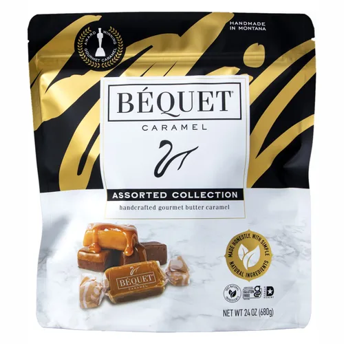 Vista 10 de Béquet Caramelos Surtidos - Paquete de Variedad de Dulces Gourmet Envueltos Individualmente - Sal Marina Celta, Chocolate Salado, Vainilla Clásica