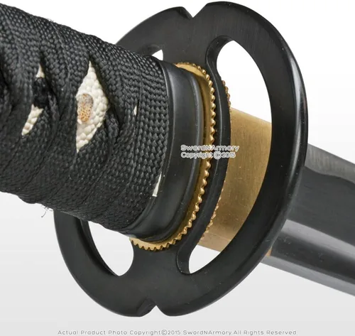 Vista 9 de Munetoshi Musashi Tsuba - Espada samurái Wakizashi hecha a mano Shoto de tamaño mediano, katana afilada