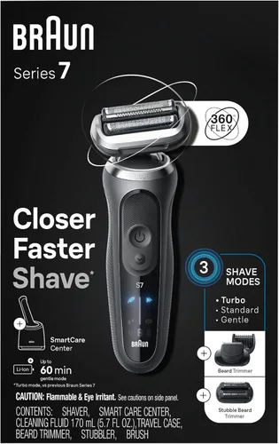 Vista 12 de Braun Series 7 - Afeitadora eléctrica para hombres, maquinilla de afeitar húmeda y seca, centro de limpieza y carga SmartCare 4 en 1, accesorio