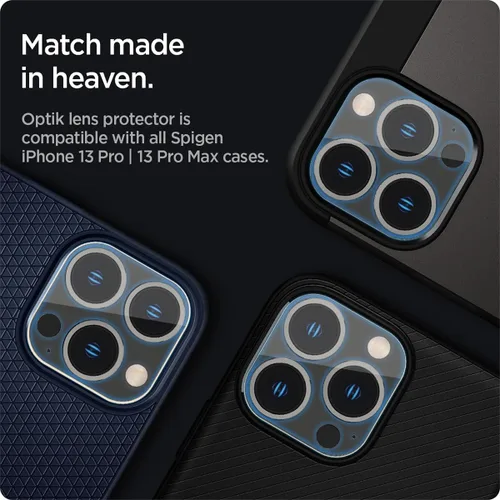 Vista 9 de Spigen Protector de pantalla para lente de cámara [GlasTR Optik] diseñado para iPhone 13 Pro Max (2021) / iPhone 13 Pro (2021) - Transparente