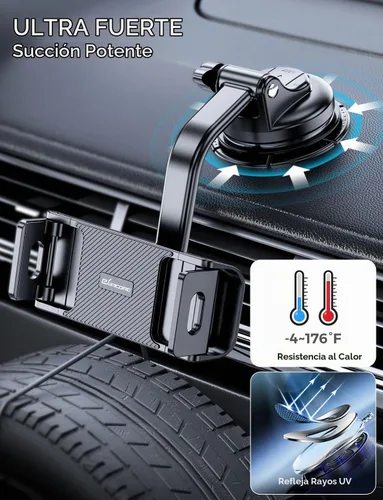 Vista 6 de eSamcore Soporte para Tablet para Salpicadero de Coche, Soporte de Montaje en Parabrisas para iPad y Soporte Plegable para Teléfono con Abrazadera