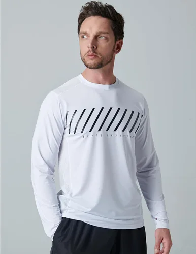 Vista 2 de Paquete de 3 camisetas de manga larga Dry Fit para hombre, camisetas ligeras de rendimiento atlético con agujeros para el pulgar para senderismo