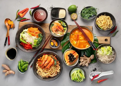 Vista 9 de HCG Paquete variado de fideos ramen tailandeses con sopa mamá y fideos instantáneos Wai Wai, paquete de 15 con palillos, juego de 18 piezas
