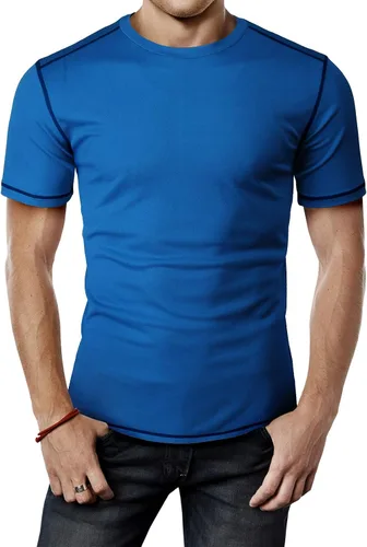Vista 17 de H2H Camisetas de manga corta de compresión Cool Dry para hombre Cmtts263-negro