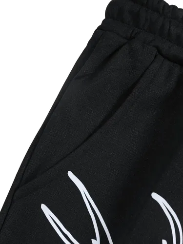 Vista 5 de GORGLITTER Pantalones deportivos para hombre con estampado gráfico, acampanados, pierna ancha, con cordón Y2K, holgados, con bolsillos