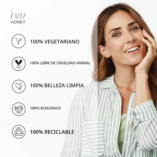 Vista 6 de Hey Honey Skincare Relax - Crema instantánea de alivio de rosácea para pieles sensibles Hidratante facial calmante para enrojecimiento e