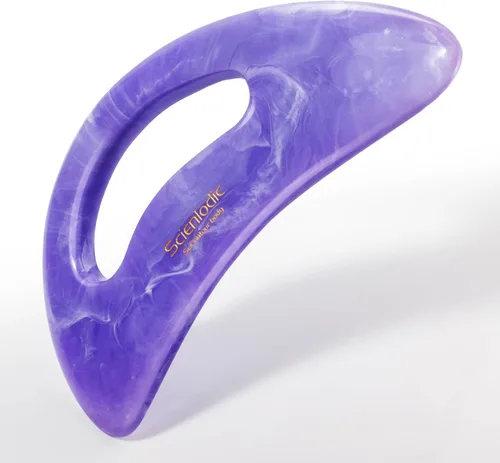 Vista 14 de Scienlodic Gua Sha - Herramienta de masaje con mango (resina), herramienta de raspado Guasha más grande para masaje de espalda, cuello, cara
