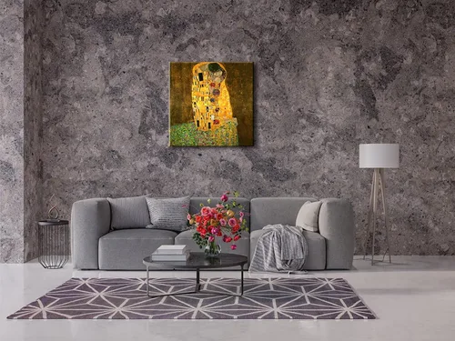 Vista 8 de Wieco Art El beso de Gustav Klimt famosas reproducciones de pinturas al óleo envueltas en galería de arte en lienzo para pared de sala de estar