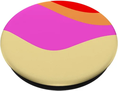 Vista 2 de Retro Waves Swirls Pastel Rainbow Wavy Stripes 70s Aesthetic PopSockets Adhesive PopGrip