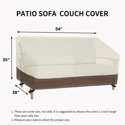 Vista 6 de Easy-Going Funda impermeable para muebles de patio, sofá biplaza para exteriores, resistente al viento, duradera
