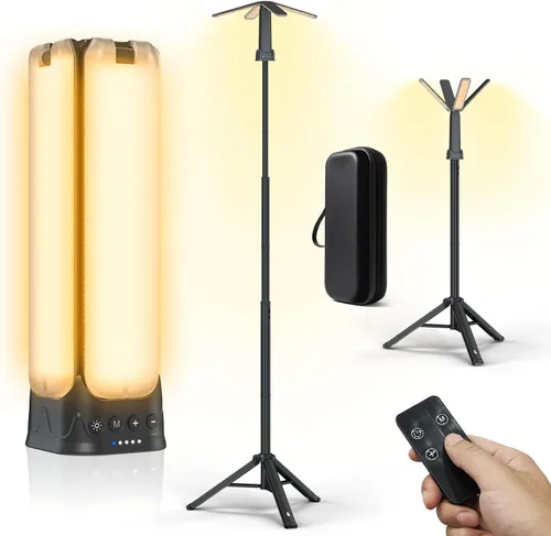 Vista 9 de Luces de camping telescópicas recargables de 14000 mAh LED, linternas magnéticas multifunción para iluminación de obra, lámpara de tienda de camping