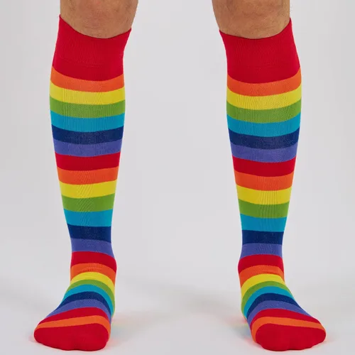 Vista 2 de MySocks Calcetines unisex a rayas altas hasta la rodilla