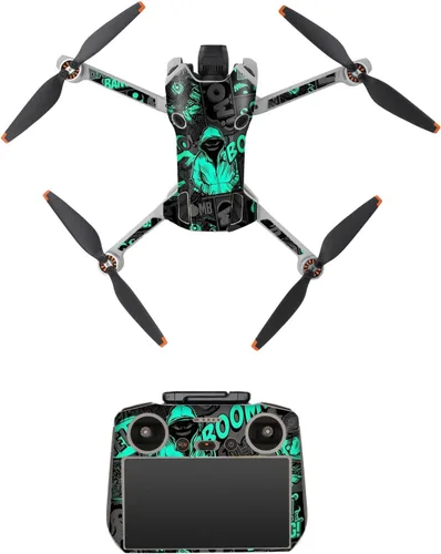 Vista 8 de Adhesivos de piel compatibles con DJI Mini 4 Pro, adhesivo impermeable para DJI Mini 4 Pro Drone y controlador RC 2 (A)