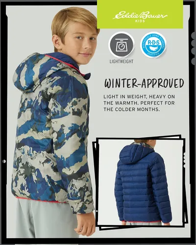 Vista 6 de Eddie Bauer Kids' Reversible Jacket - Weather Resistant Quilted Down Coat for Boys and Girls (3-20)