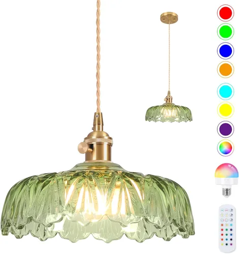 Vista 17 de Luminarias de Lámpara Colgante, Lámpara Colgante con Enchufe de Cristal de 6.6 Pulgadas, Lámpara Colgante de Cristal, Iluminación Colgante E26