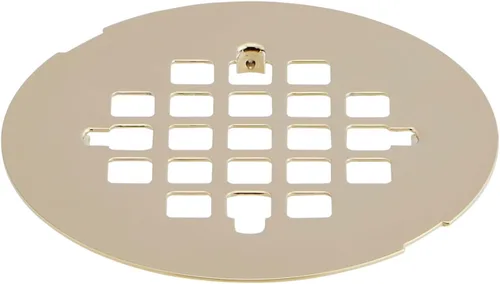 Vista 2 de Signature Hardware FundamentALL - Cubierta redonda de drenaje de ducha a presión de 4-1/2" Latón pulido
