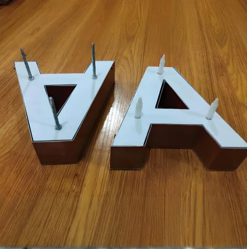 Vista 5 de Carta grande iluminada para exteriores, letras de canal de 10 a 20 pulgadas de alto, de acero inoxidable, letreros de negocios iluminados