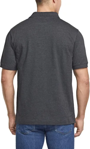 Vista 2 de TSLA Camisas polo de piqué de algodón para hombre, ajuste clásico, manga corta, lisas, casuales, de rendimiento, elástica, para golf