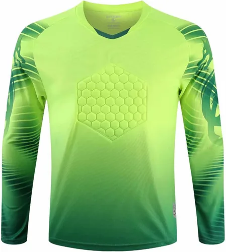 Vista 2 de Camiseta de portero para hombre, camiseta de portero acolchada en el pecho, camiseta de fútbol de fútbol, camiseta de manga larga, traje deportivo