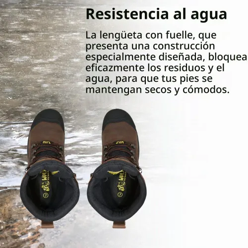 Vista 6 de WOLF Work Boot 100% Waterproof Genuine Leather Oil, Impact, Compression & Puncture Resistant Electrical Hazards Non-Slip Sole Padded