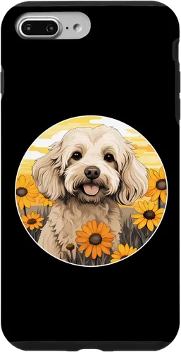 Vista 9 de iPhone 15 Cute Cockapoo in Spring Flower Garden Colorful Puppy Dog Case