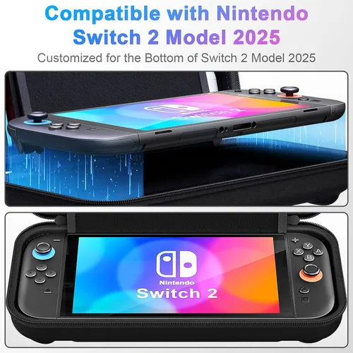 Vista 2 de daydayup Switch Carrying Case Compatible with Nintendo Switch 2, with 24 Games Cartridges Protective Hard Shell Travel Carrying Case Pouch for