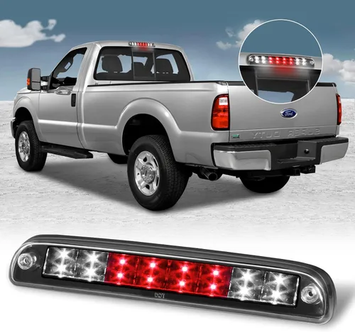 Vista 25 de Reemplazo para Ford F-250 F-350 F-450 F-550 Super Duty/Ford Ranger 1993-2011 Lente de humo LED cromado carcasa trasera de montaje alto 3ª tercera