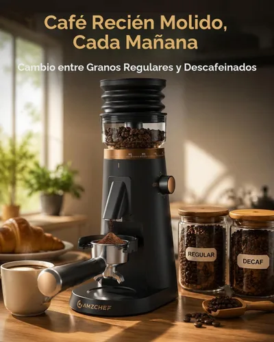 Vista 8 de AMZCHEF Single Dose Coffee Grinder, Low Retention, 75 Settings, Rose Gold
