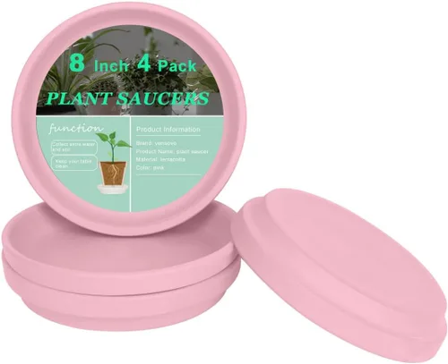 Vista 9 de vensovo Bandeja de Platillos para Macetas de Terracota Morada de 8 Pulgadas - 4 Piezas de Platillos Redondos para Maceteros para Plantas