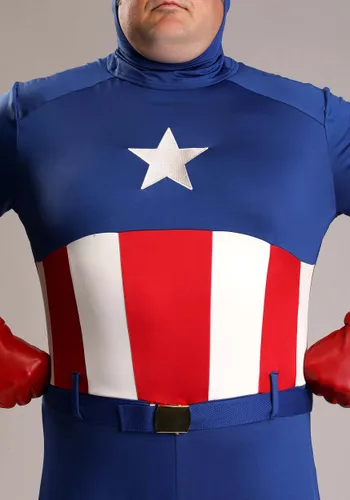 Vista 6 de Disfraz Premium de Capitán América para Hombre Talla Grande Multicolor