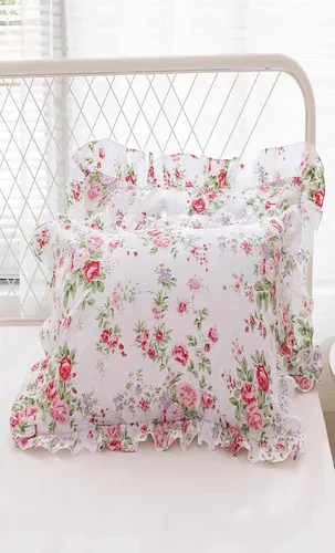 Vista 21 de Fundas de almohada cuadradas a cuadros en blanco y negro con volantes, fundas de almohada a cuadros, fundas de almohada de gingham, fundas
