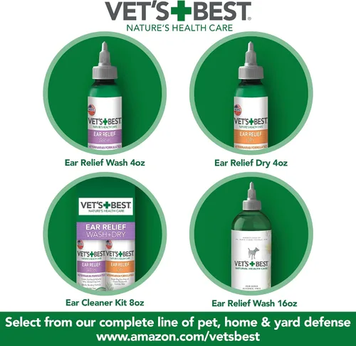 Vista 7 de Vet's Best Alivio para Oídos Secos para Perros, 4 oz Fight Dry Ears, Relieve Dry Discomfort & Odors, Supports Healthy Ears, Gentle Daily Cleansing