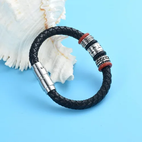 Vista 7 de Oinsi Pulsera trenzada de cuero auténtico, joyería de cremación para cenizas para hombres y mujeres, pulsera de urna conmemorativa de recuerdo