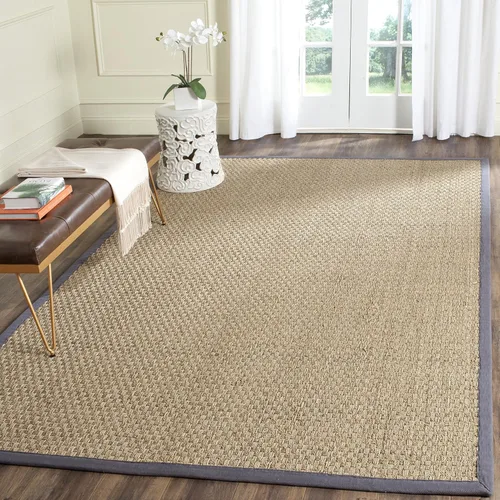 Vista 60 de SAFAVIEH Natural Fiber Collection NF114A - Alfombra de pasillo de hierba marina con patrón de tejido de cesta y borde, de 2 pies 6 pulgadas x 16