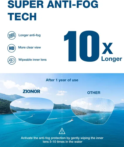 Vista 3 de ZIONOR G1 MAX - Gafas de natación polarizadas antivaho para hombres y mujeres A (polarizado + humo brillante)