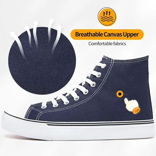 Vista 31 de ZGR Tenis de lona para hombre, con cordones, clásicos, casuales, para caminar