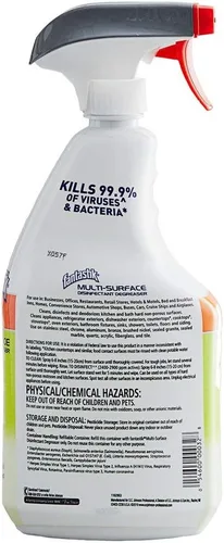 Vista 2 de Fantastik Desengrasante multisuperficie, desinfectante, desinfectante, aroma, botella de spray blanco, 32 onzas líquidas