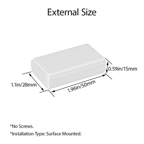 Vista 3 de LeMotech Caja de proyectos 10 piezas de plástico ABS, caja de conexiones eléctricas pequeña para electrónica, color blanco 1,97 x 1,10 x 0,59