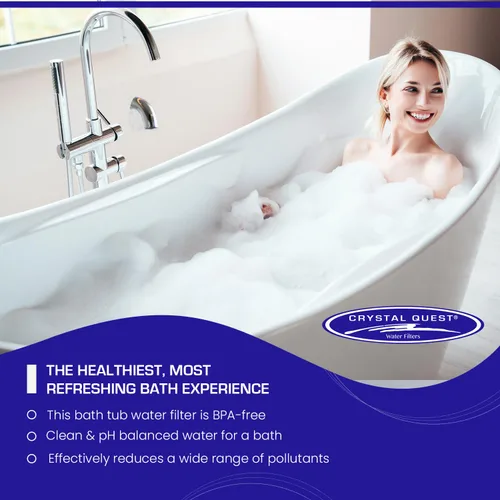 Vista 3 de Crystal Quest Paquete de filtro de bola de baño y cartucho de repuesto - Sistema de filtro de agua - Reduce contaminantes para una piel más suave